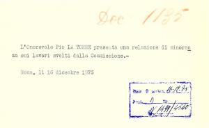 Riapprovata all'unanimità dalla Commissione Antimafia la relazione di minoranza approvata il 4 febbraio 1976 firmata da La Torre e Terranova