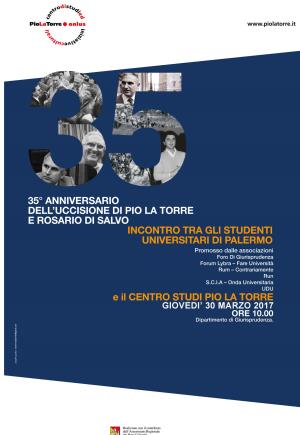 35° ANNIVERSARIO DELL'UCCISIONE DI PIO LA TORRE E ROSARIO DI SALVO
