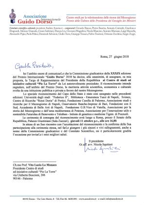 Premio Internazionale ''Guido Dorso'' XXXIX edizione al Centro Studi Pio La Torre