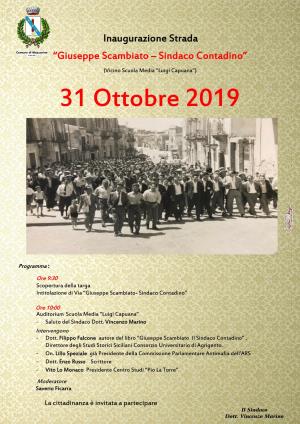 Inaugurazione Strada Giuseppe Scambiato - Sindaco Contadino