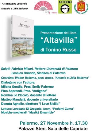Presentazione del libro «Altavilla» <i>di Tonino Russo</i>